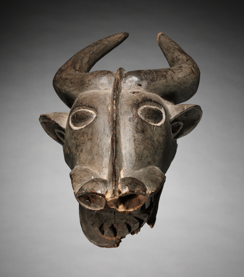 Headdress Mask: Buffalo, Igbo — front view