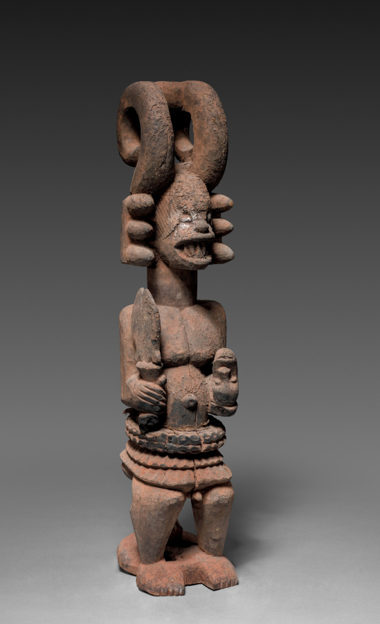 Shrine Figure (Ikenga), Africa, West Africa, Nigeria, Igbo carver — front view