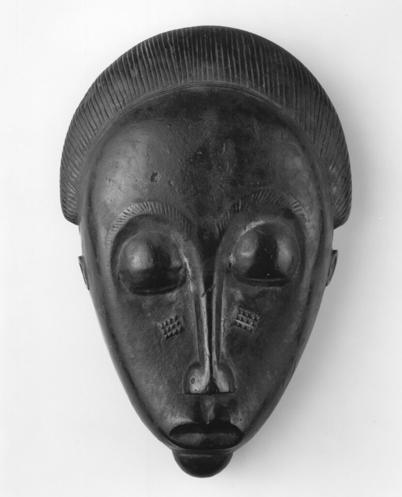 Mask for Mblo Masquerades (2), Igbo — front view