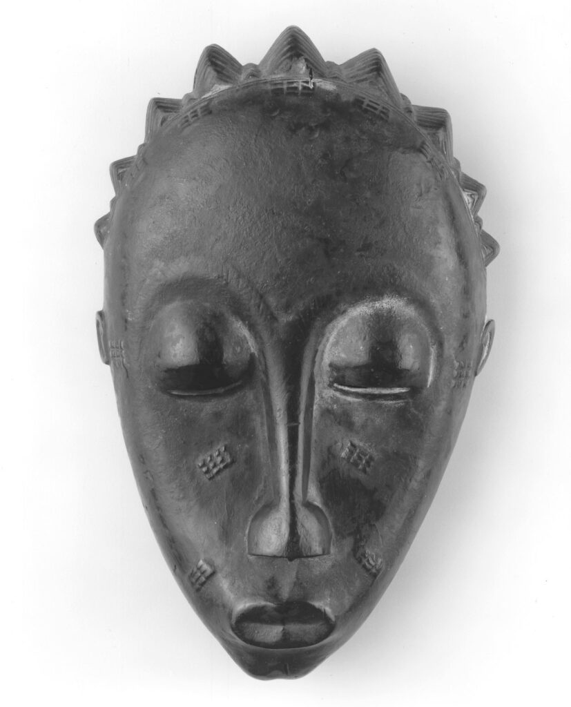 Mask for Mblo Masquerades (2), Igbo — front view