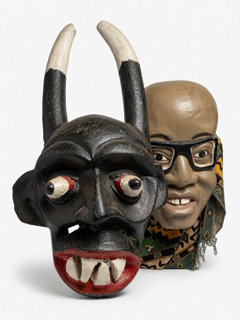 A Pair of Contrasting Masks